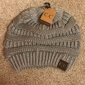 NWT C.C brand exclusive beanie in silver and gray